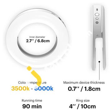 Kodak Ring Light Mini 4 Portable Usb C Rechargeable Clip On Dimmable Selfie With 3 Modes For Video